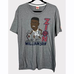 Homage Zion Williamson NBA Basketball Gray Tee Shirt Size Large